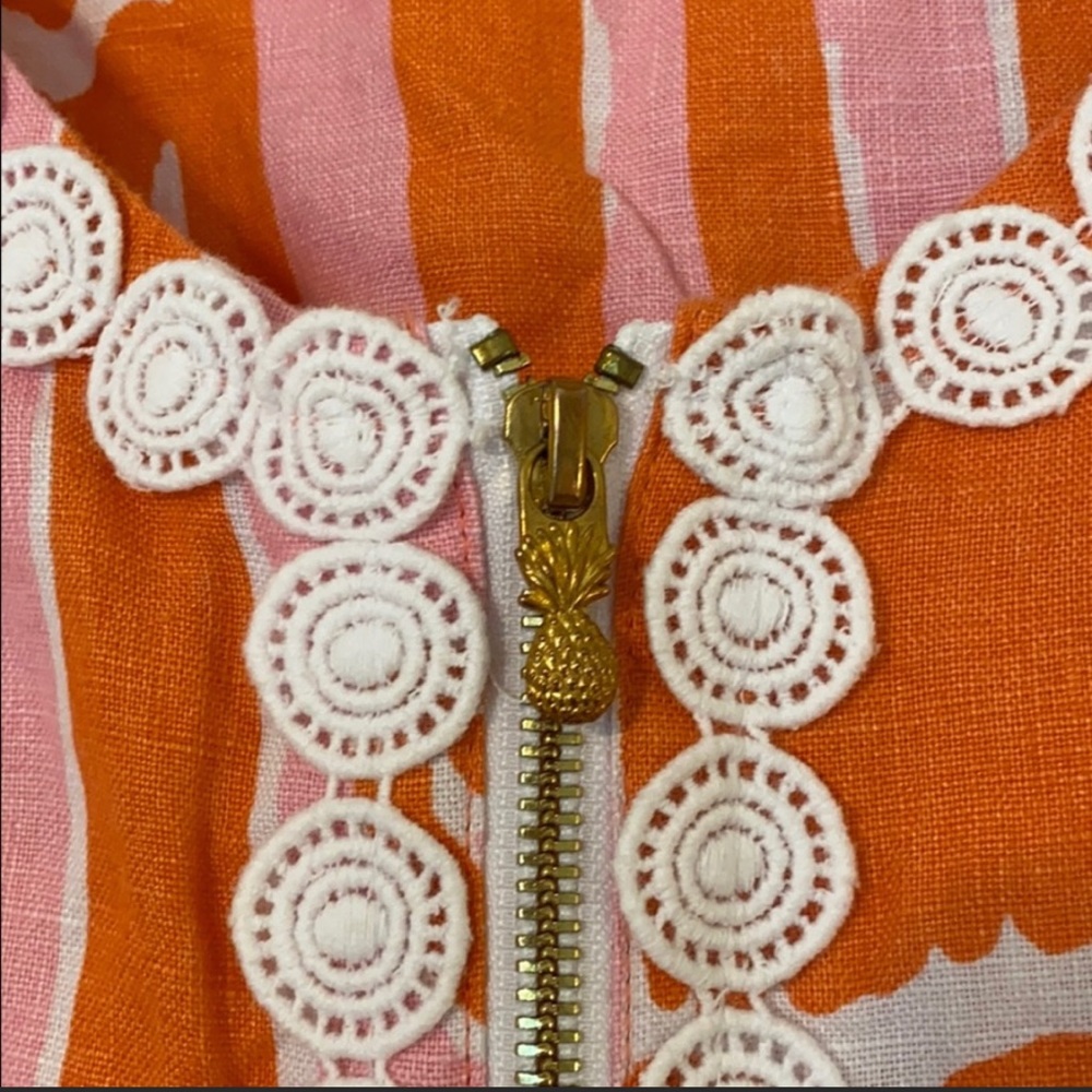 Lilly Pulitzer for Target Orange Pink Linen Shift Dress Size 8 - Picture 4 of 6